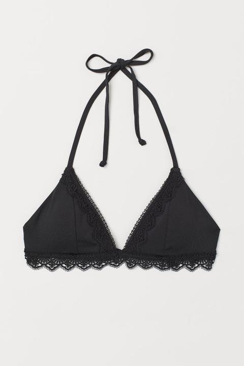 H & M - Top Bikini A Triangolo - Nero