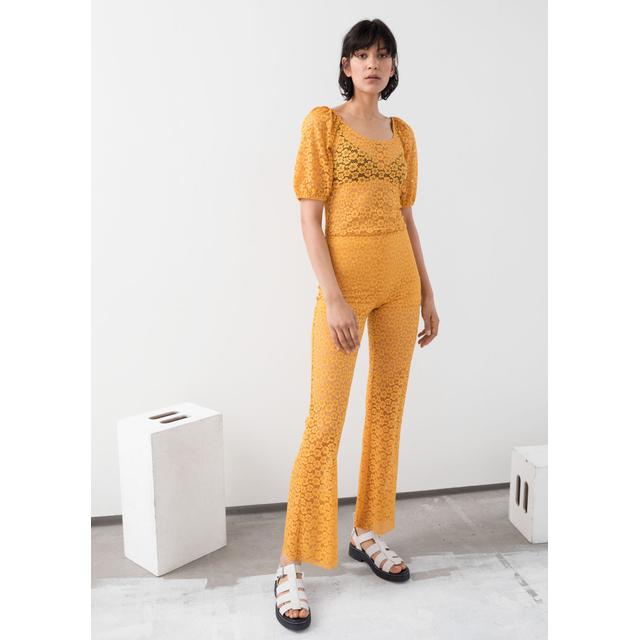 floral flared trousers