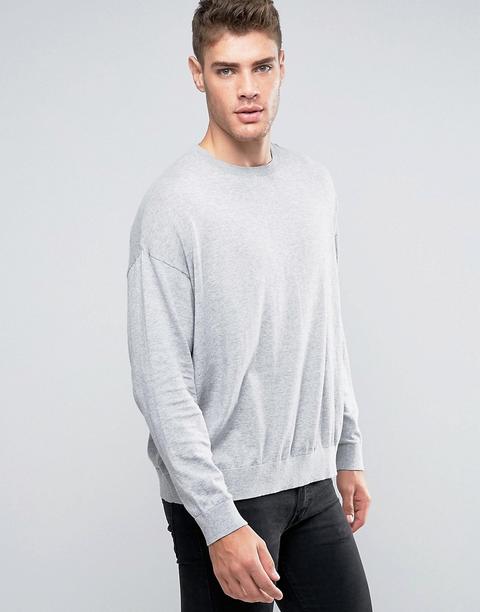 Jersey Extragrande De Algodón En Gris De Asos