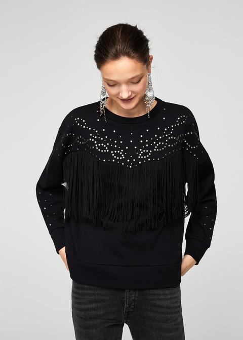 Sudadera Tachuelas Flecos de Mango Outlet en 21 Buttons