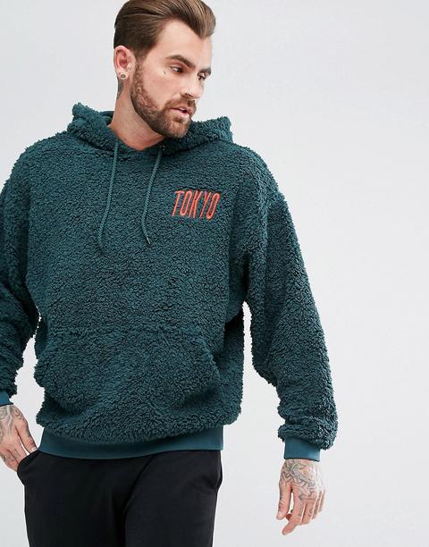 Sudadera Extragrande Con Capucha Y Detalles Bordados Con Borreguito De Asos