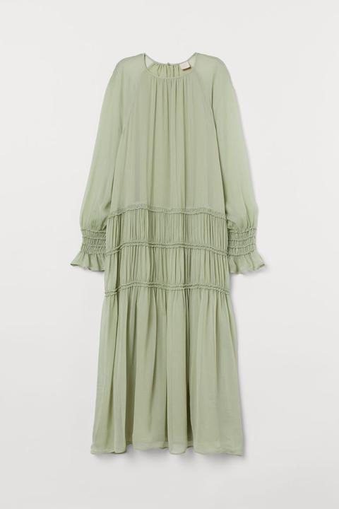 Robe En Crêpe De Mousseline - Vert