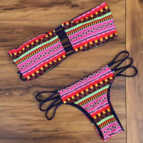 Bikini A Fascia E Slip Optical Brasiliana