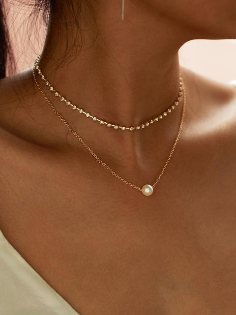 Collana Con Perla Dorata