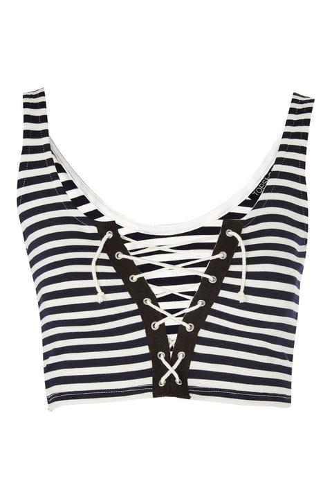 Stripe Lace Up Bralet