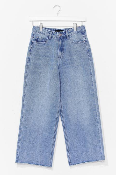 Womens Wide Leg Cropped Jeans