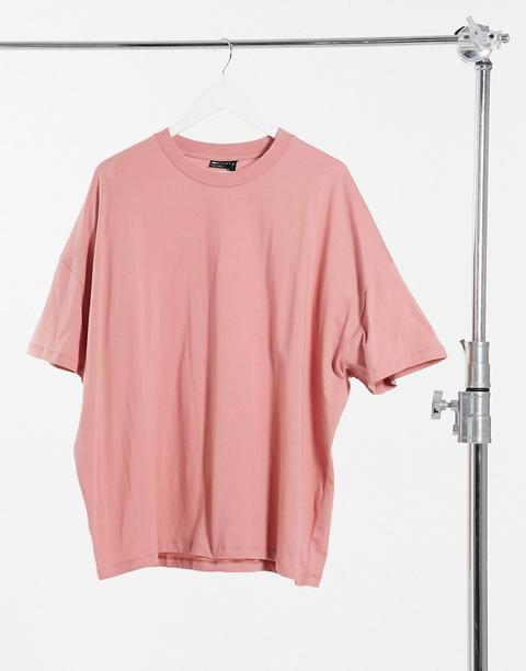 Camiseta Extragrande Rosa Polvoriento De Asos Design