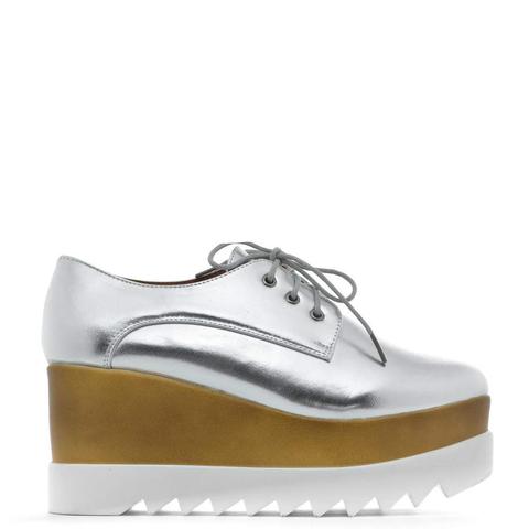 Mary - Silver Flatform Shoes