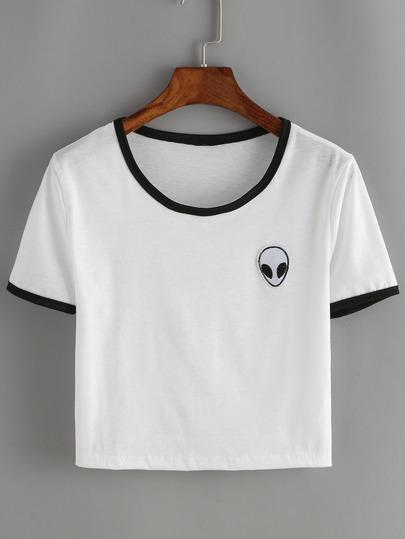 T-shirt Corto Bianco Con Stampa