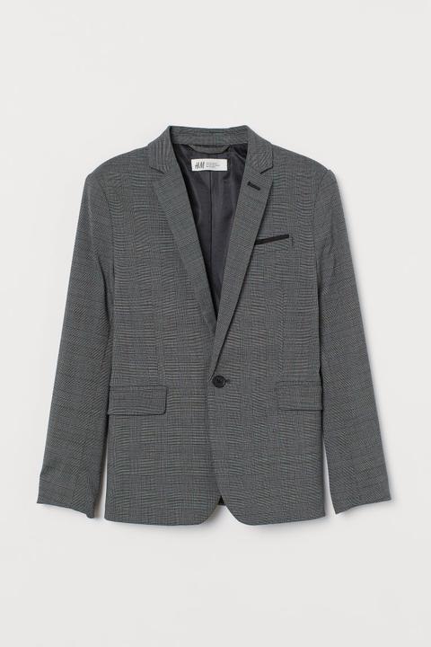 Blazer En Tissu Armuré - Noir