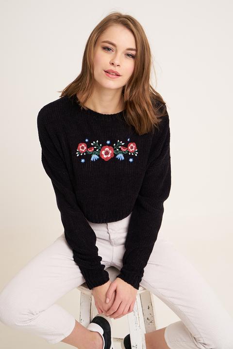 Maglione Fiori Ciniglia