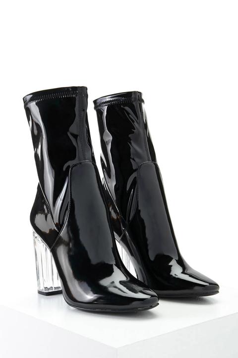 Lucite Heel Ankle Boots