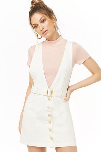 overall white dress