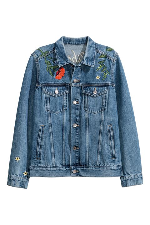 Bestickte Jeansjacke