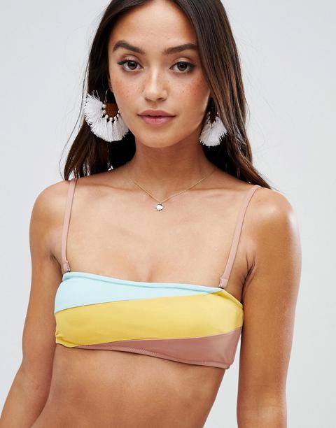 Rhythm North Shore Bandeau Bikini Top In Stripe