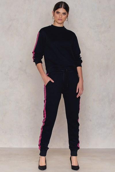 Na-kd Trend Basic Striped Sweatpants - Black