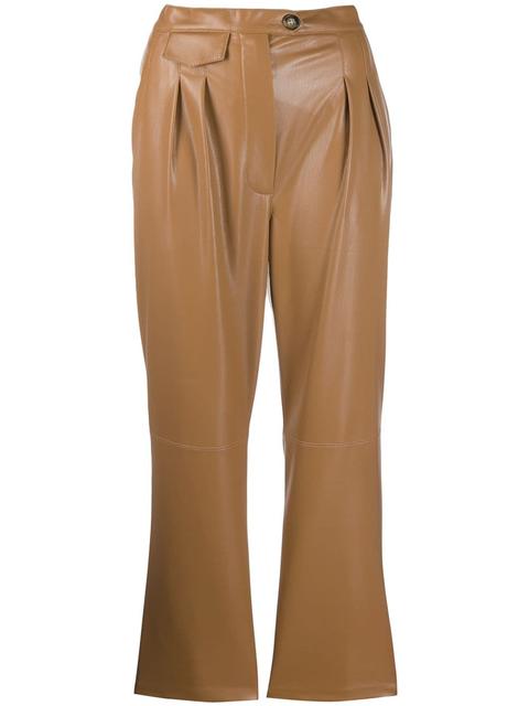 Nanushka Pantalon En Cuir Artificiel - Marron