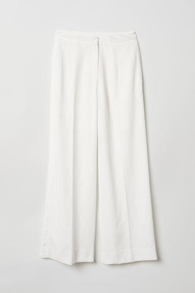 H & M - Pantaloni Misto Lyocell - Bianco