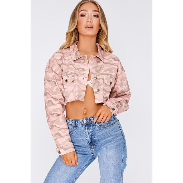 pink camo denim jacket