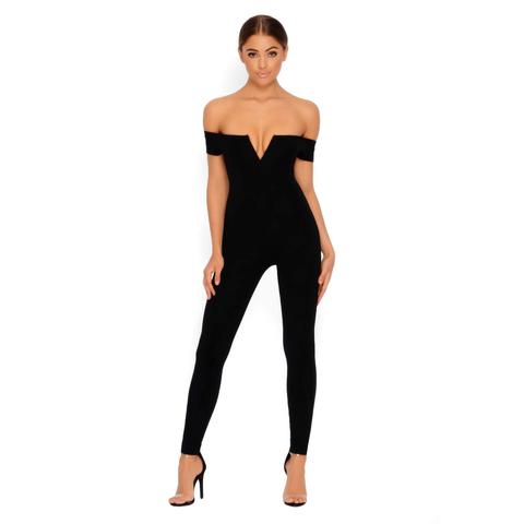 You Can‘t Handle V Double Layered Jumpsuit In Black