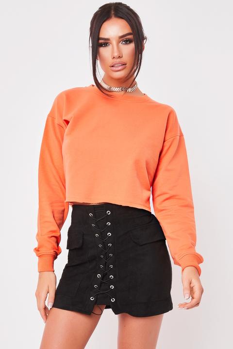 Lilly Orange Raw Edge Sweatshirt