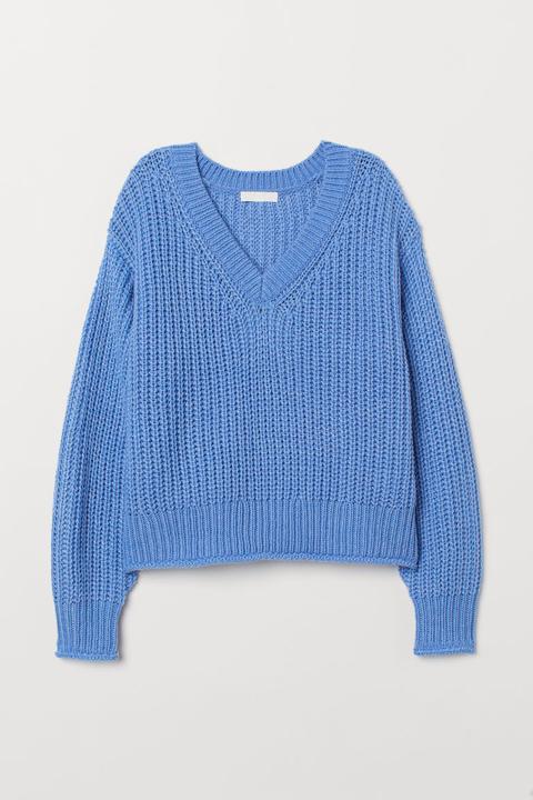 H & M - Pullover In Maglia - Blu