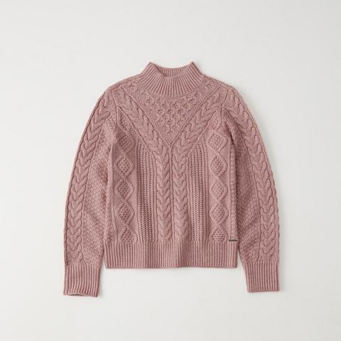 abercrombie cable mock neck sweater