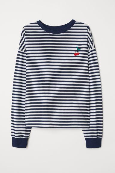 H & M - Striped Jersey Top - Blue