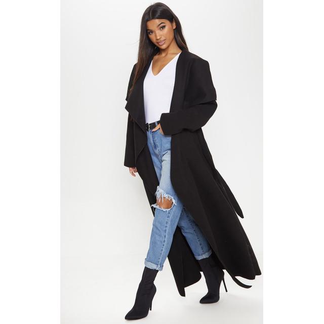 Grey Maxi Length Oversized Waterfall Belted Coat Grey Maxi Length Oversized Waterfall Belted Coat
