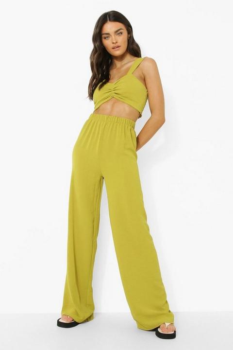 Brassière Et Pantalon Large - Vert Olive - 34, Vert Olive