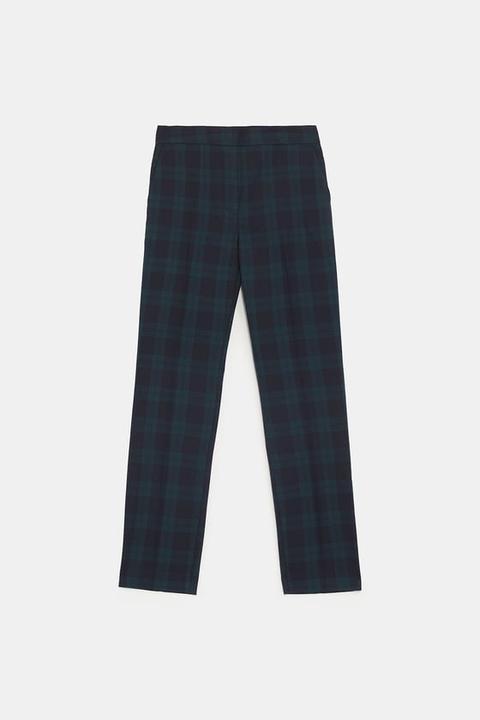 Pantalon Cigarette À Carreaux