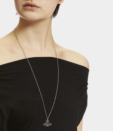 Vivienne westwood thin hot sale lines flat orb necklace