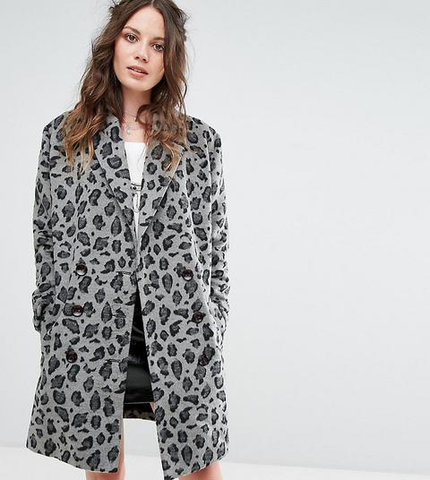 Abrigo De Vestir Con Estampado De Leopardo Monocromático De Glamorous Tall