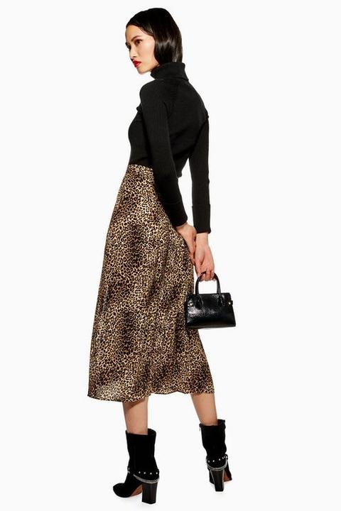 leopard print midi skirt topshop