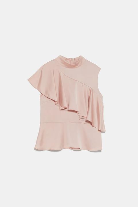 Blusa Satinada Volante