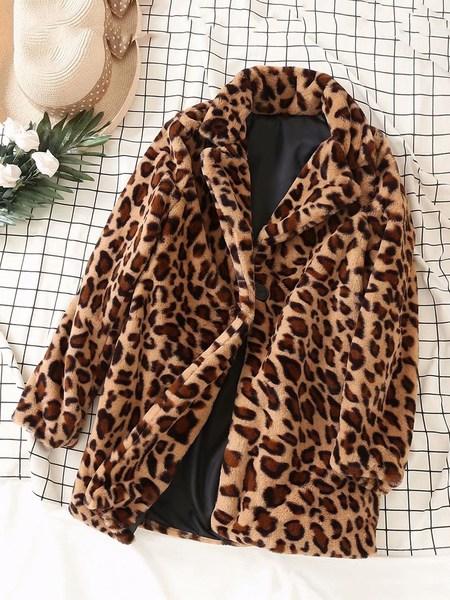 Cappotto In Pelliccia Sintetica Con Stampa Leopardo