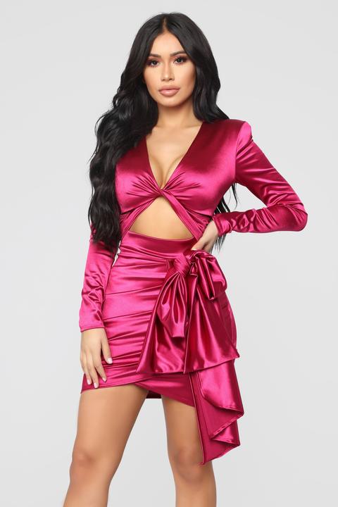 Twenty Fun Satin Dress - Pink