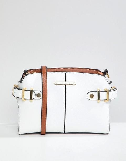 River Island - Borsa A Tracolla Con Linguette Laterali - Bianco
