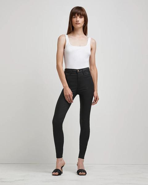 Black Coated High Waisted Skinny Jeans