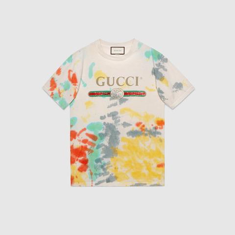 T-shirt Tie-dye Con Stampa Logo Gucci