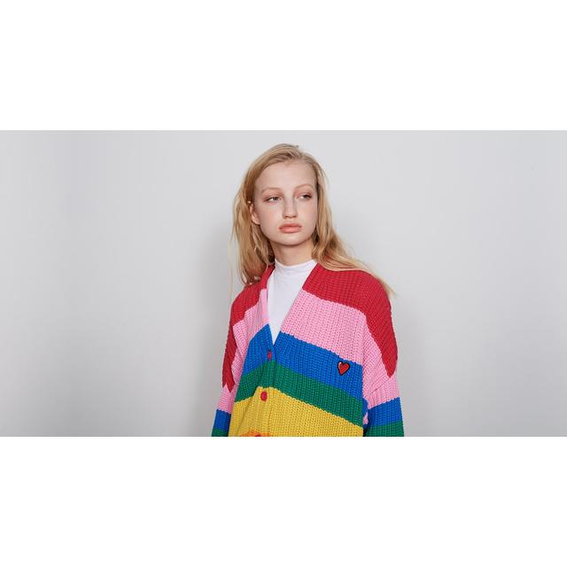 lazy oaf cardigan rainbow