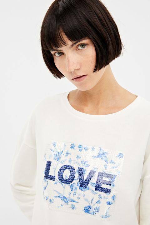 Sudadera 'love' Lentejuelas Springfield