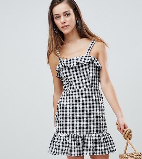 Asos Design Petite - Vestitino A Quadretti - Multicolore