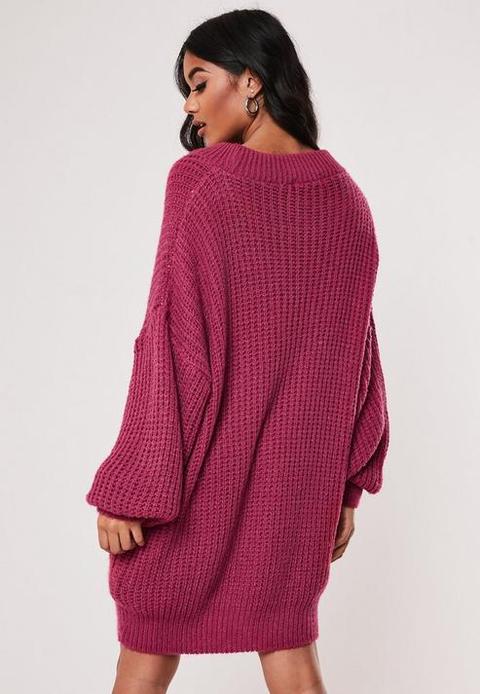 Pink Crew Neck Extreme Oversized Jumper 