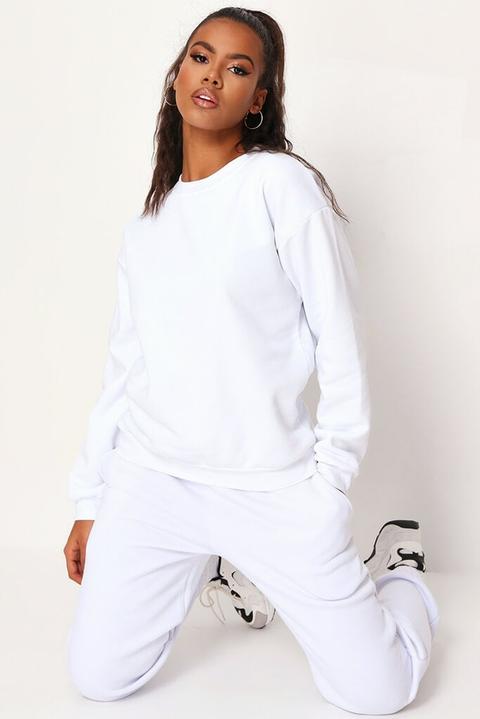 White Basic Sweatshirt , White