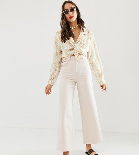 Vaqueros De Pernera Ancha En Blanco Hueso De Asos Design Tall Premium