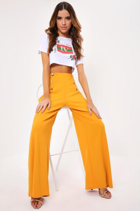 Mustard Military Wide Leg Trousers from 
