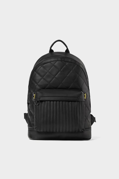 zara quilted backpack