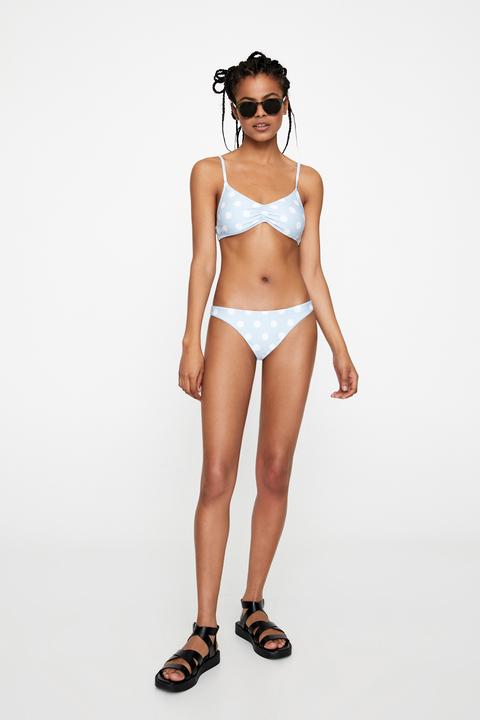 Top Bikini Cortina Fruncido Lunar Grande