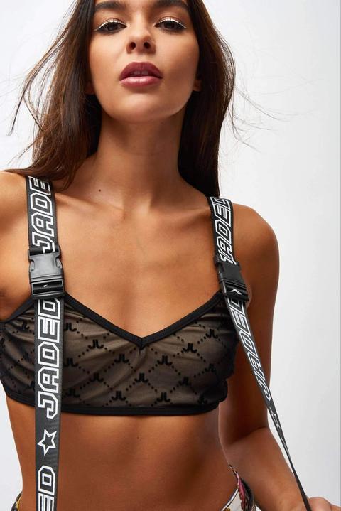 Mesh Crop Top With Buckle Straps